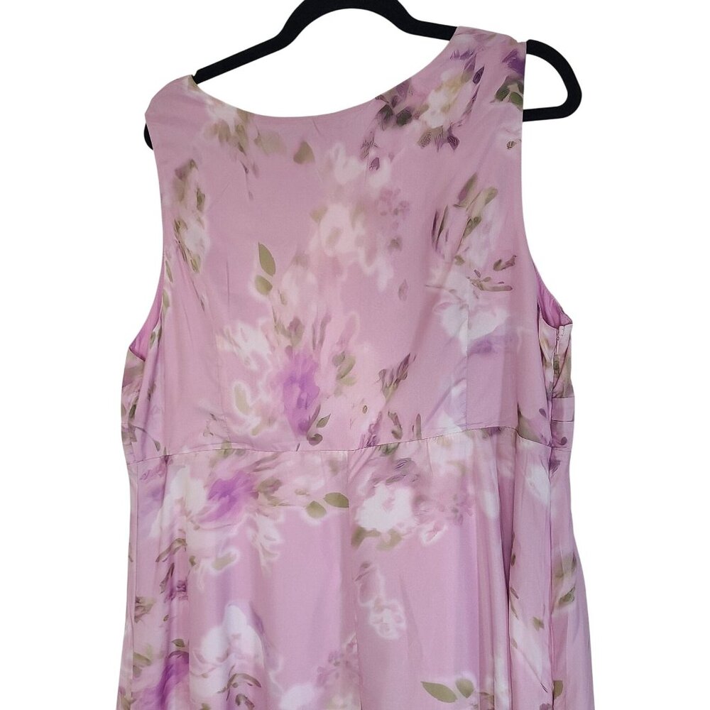 Sleeveless Maxi Dress Floral Print Lavender V-Neckline Empire Waist Size 2XL - Picture 4 of 14